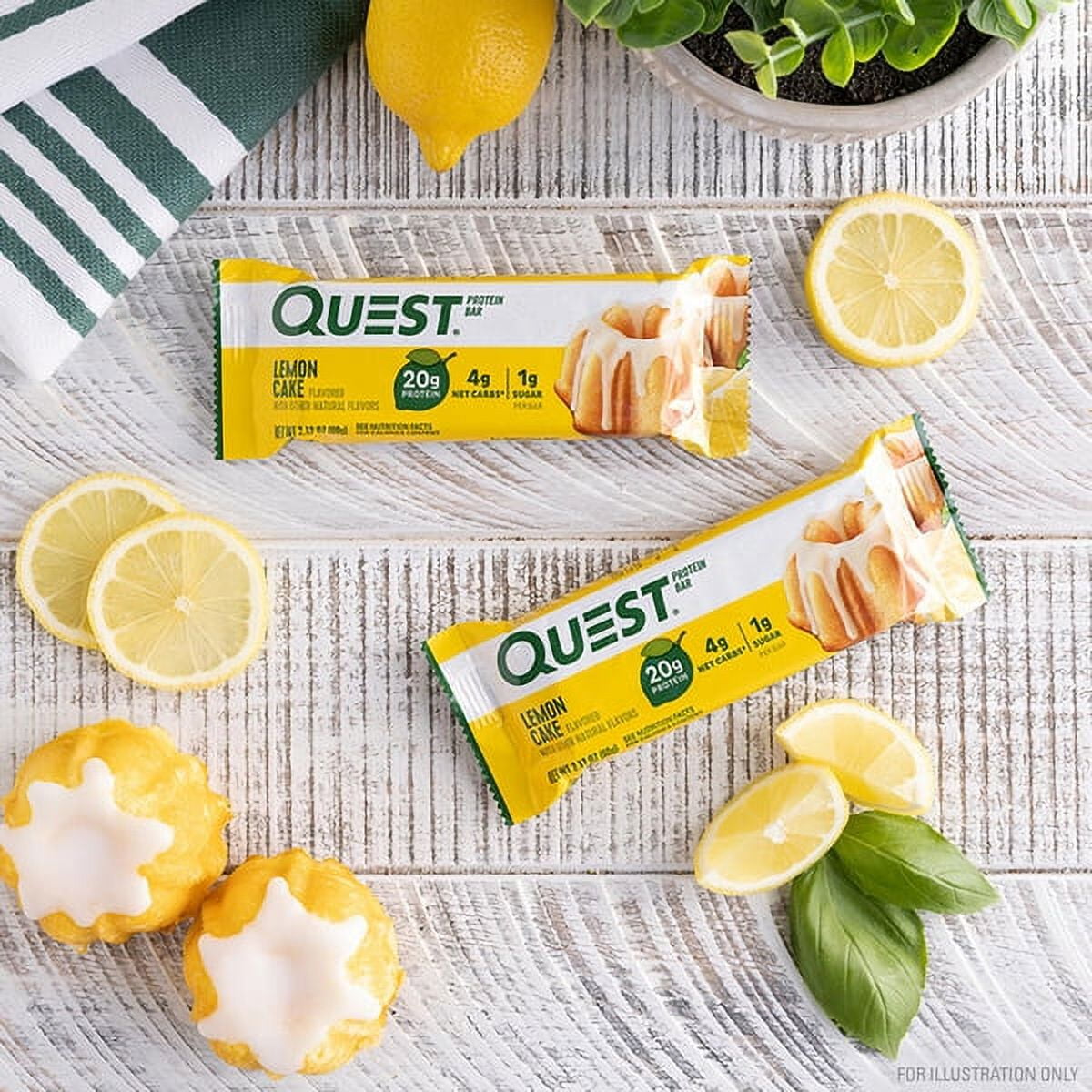 Quest Protein Bar High Protein Keto Friendly Lemon Cake 12 Count
