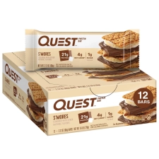 Quest Protein Bar S'mores High Protein Low Carb Gluten Free Keto Friendly 12 Count