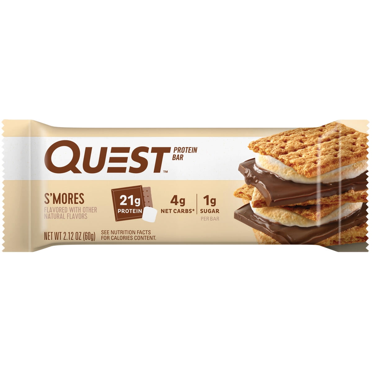 Quest Protein Bar S'mores High Protein Low Carb Gluten Free Keto Friendly 12 Count