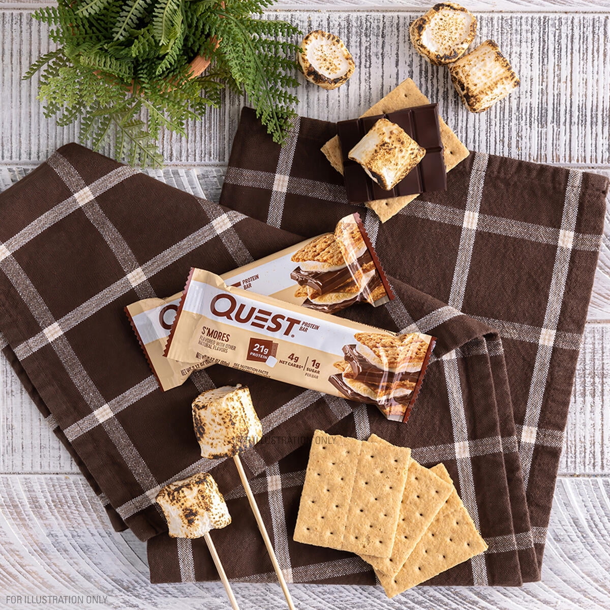 Quest Protein Bar S'mores High Protein Low Carb Gluten Free Keto Friendly 12 Count