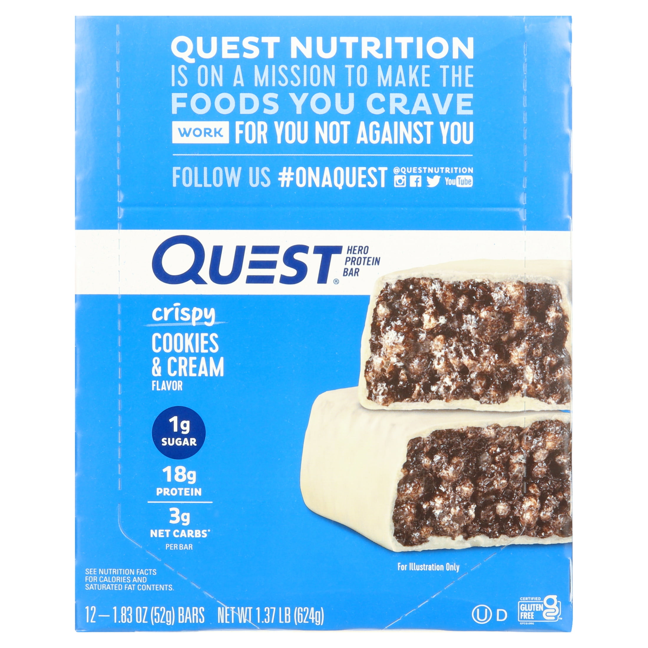 Quest Cookies and Creme Hero Bar 12 Count Pack