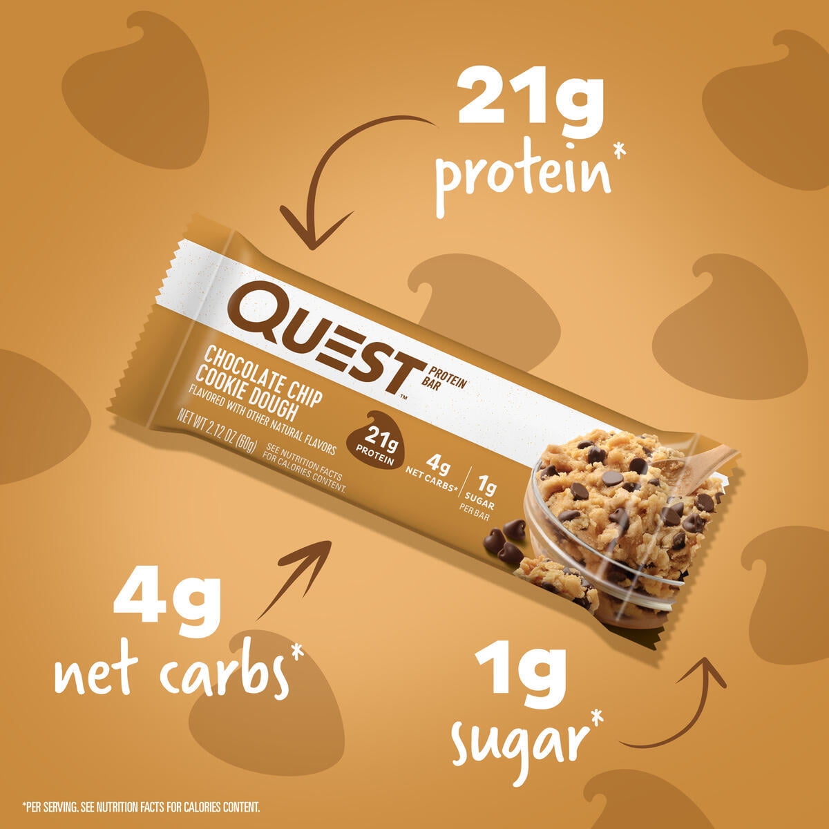 Quest Chocolate Chip Cookie Dough Protein Bar 8 Pack