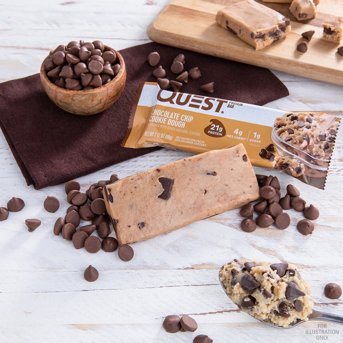 Quest Chocolate Chip Cookie Dough Protein Bar 8 Pack