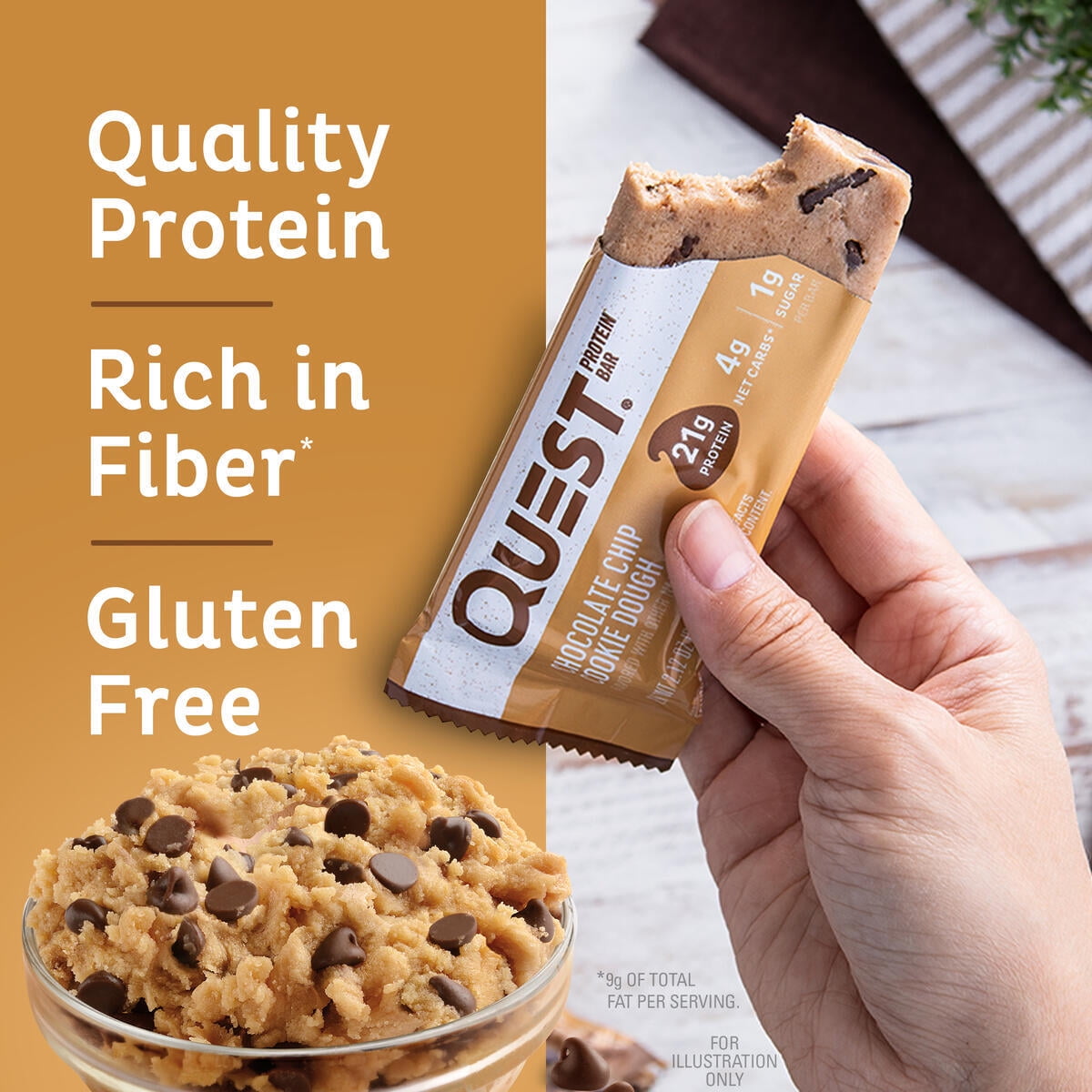 Quest Chocolate Chip Cookie Dough Protein Bar 8 Pack