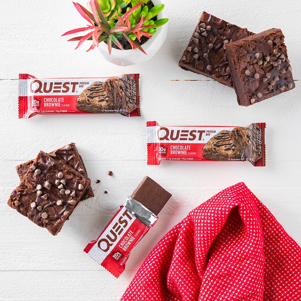 Quest Chocolate Brownie Protein Bar 20g Protein 12 Count