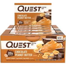 Quest Chocolate Peanut Butter Protein Bar Gluten Free 12 Count 20g Protein