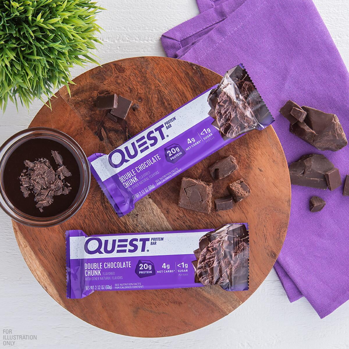 Quest Protein Bar Double Chocolate Chunk High Protein Gluten Free 12 Count