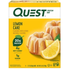 Quest Lemon Cake Protein Bar 20g Protein Gluten Free 4 Count