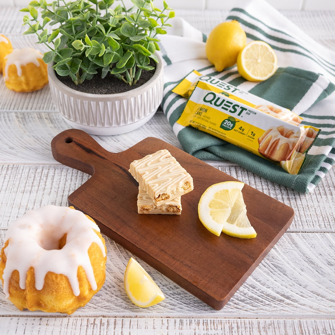 Quest Lemon Cake Protein Bar 20g Protein Gluten Free 4 Count