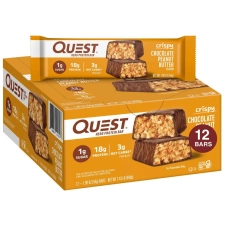Quest Nutrition Crispy Protein Bar Chocolate Peanut Butter Flavor Gluten Free 12 Count