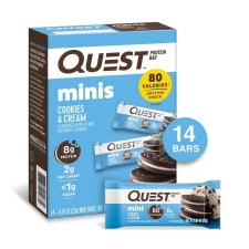Quest Mini Cookies Cream Protein Bar Keto Friendly 081 oz 14 Count
