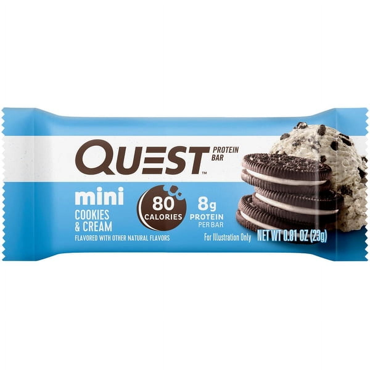 Quest Mini Cookies Cream Protein Bar Keto Friendly 081 oz 14 Count