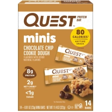 Quest Nutrition Mini Protein Bars Low Carb Chocolate Chip Cookie Dough 14 Count