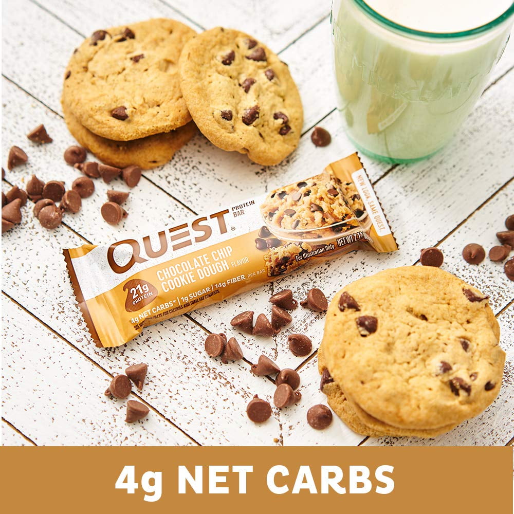 Quest Nutrition Protein Bar Chocolate Chip Cookie Dough 2X 2.12 Oz