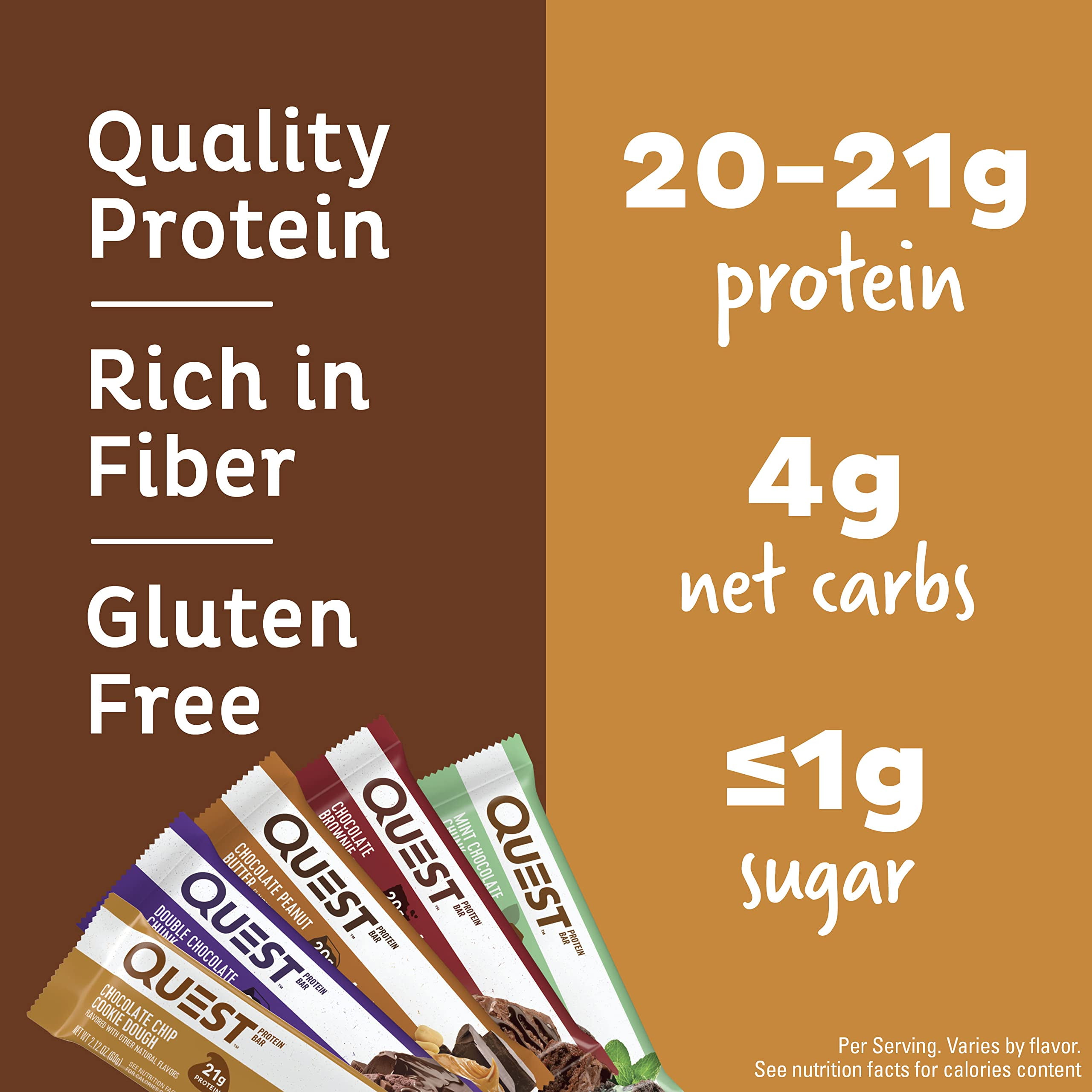 Quest Chocolate Lovers Mint Chocolate Chunk Protein Bars Variety Pack 12 Count - High Protein Gluten Free Packaging Varies