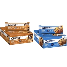 Quest Chocolate Peanut Butter Blueberry Muffin Protein Bars High Protein Low Carb Gluten Free Keto Friendly 12 Count Packaging May Vary