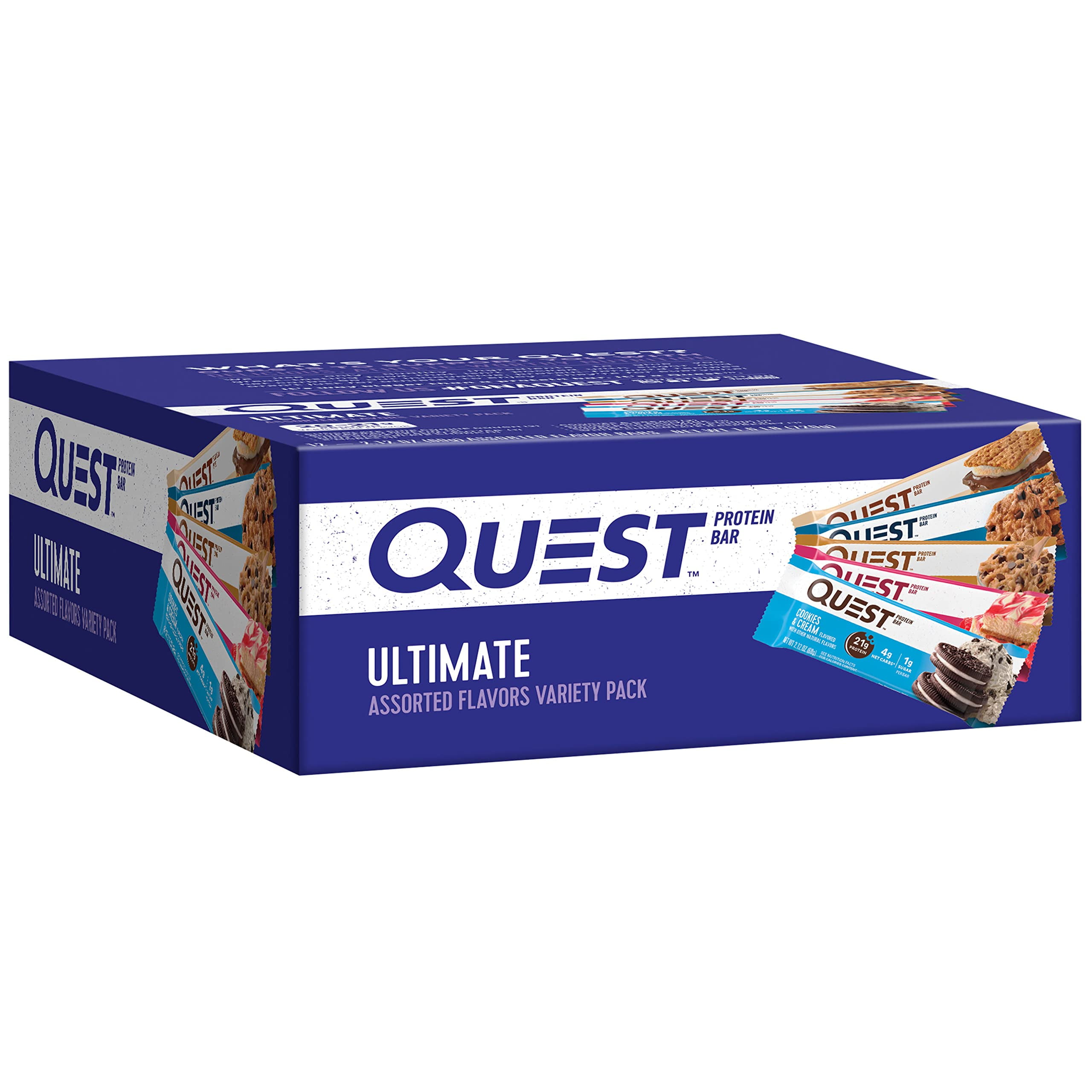 "Quest & One Protein Bars Variety Pack, 12 Quest Bars & 8 One Bars, Gluten-Free High Protein, Packaging May Vary"