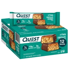 Quest Protein Bars Bundle: Double Chocolate Chunk & Chocolate Coconut Hero (24 Bars) Packaging May Vary