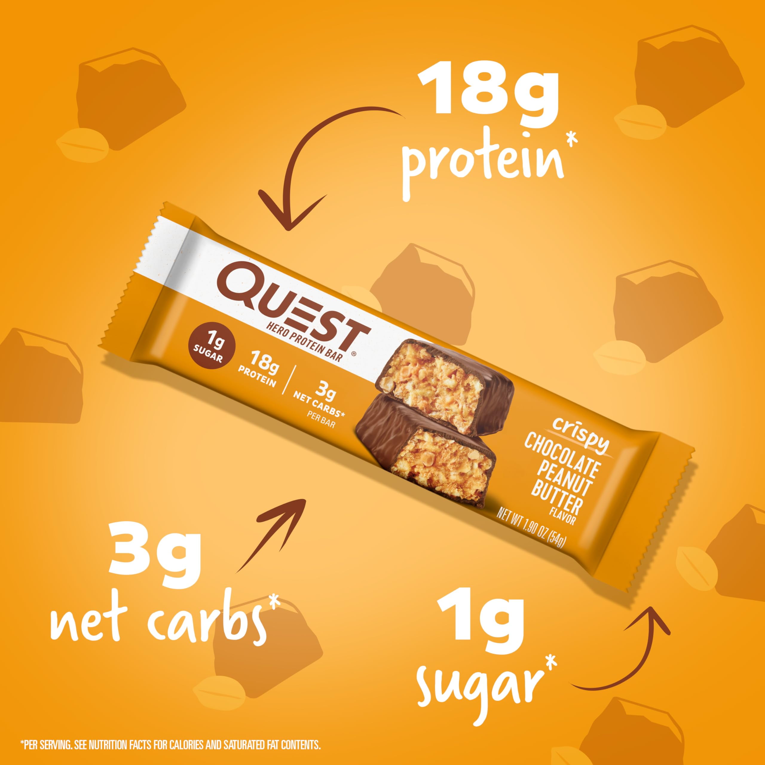 "Quest Nutrition Crispy Chocolate Peanut Butter Protein Bar 12 Count + Frosted Cookies Chocolate Cake Twin Pack Bundle