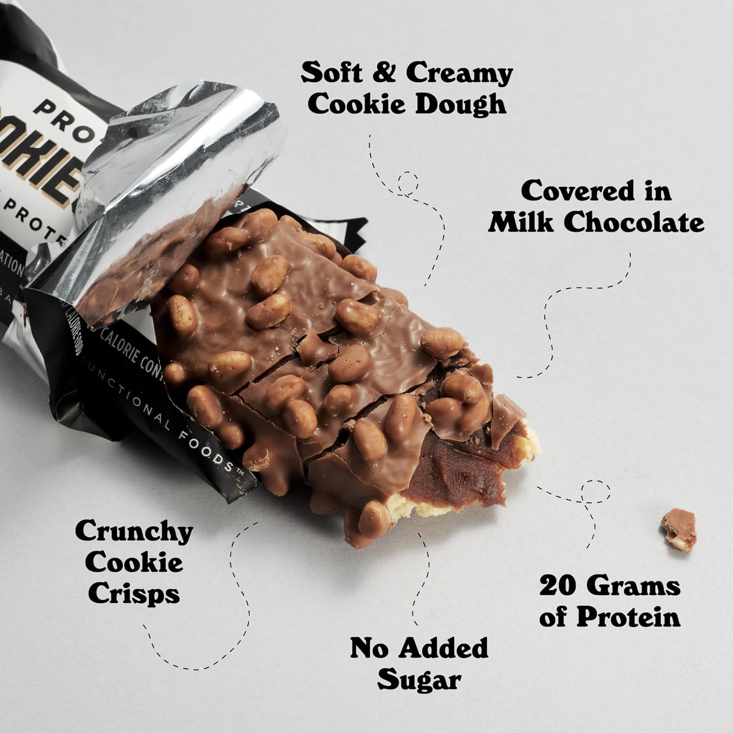 Barebells Cookies & Cream Protein Bars 20g High Protein 1.9oz 12 Count