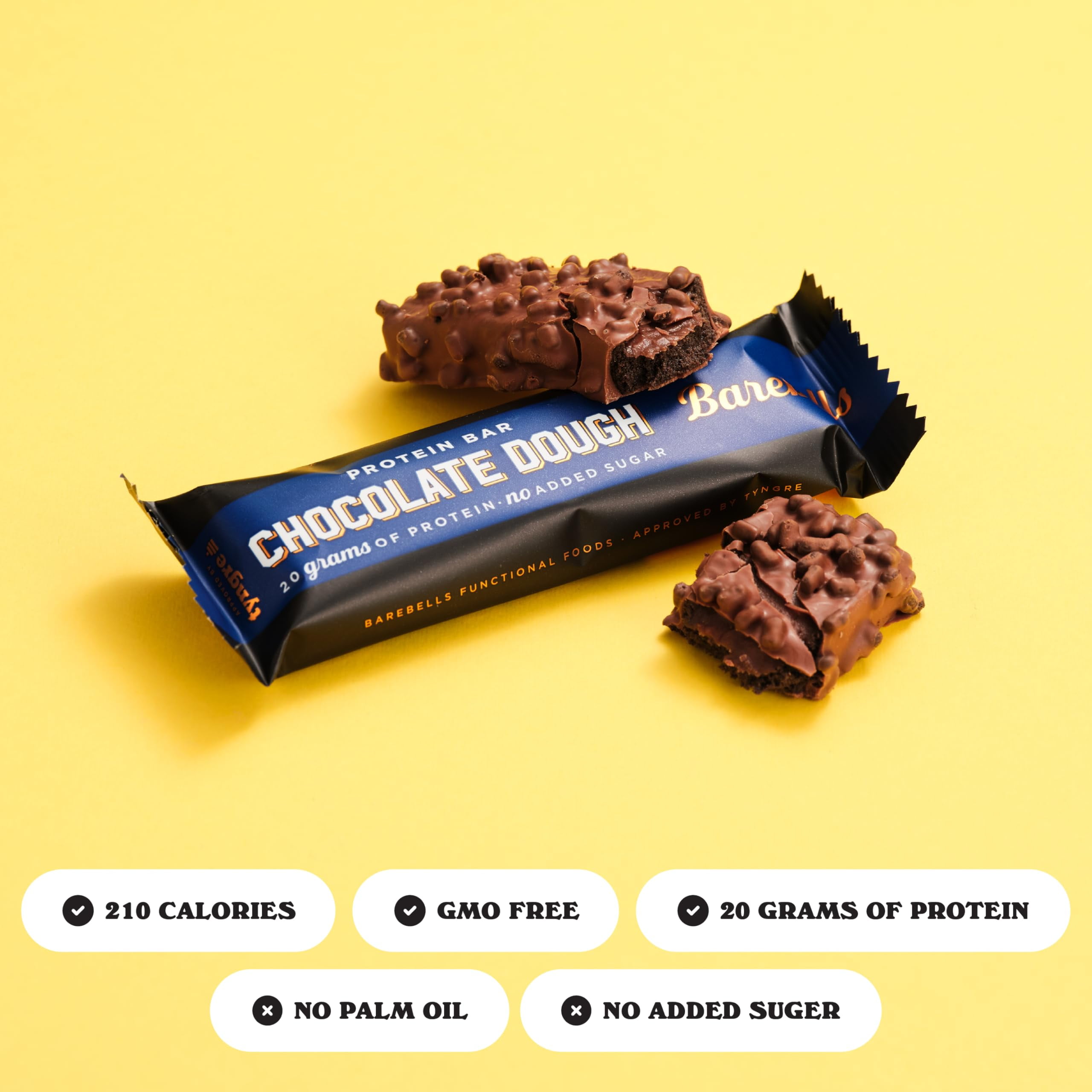 Barebells Chocolate Dough Protein Bars HYZ01 | 12 Count, 1.9oz Bars | High Protein Snack