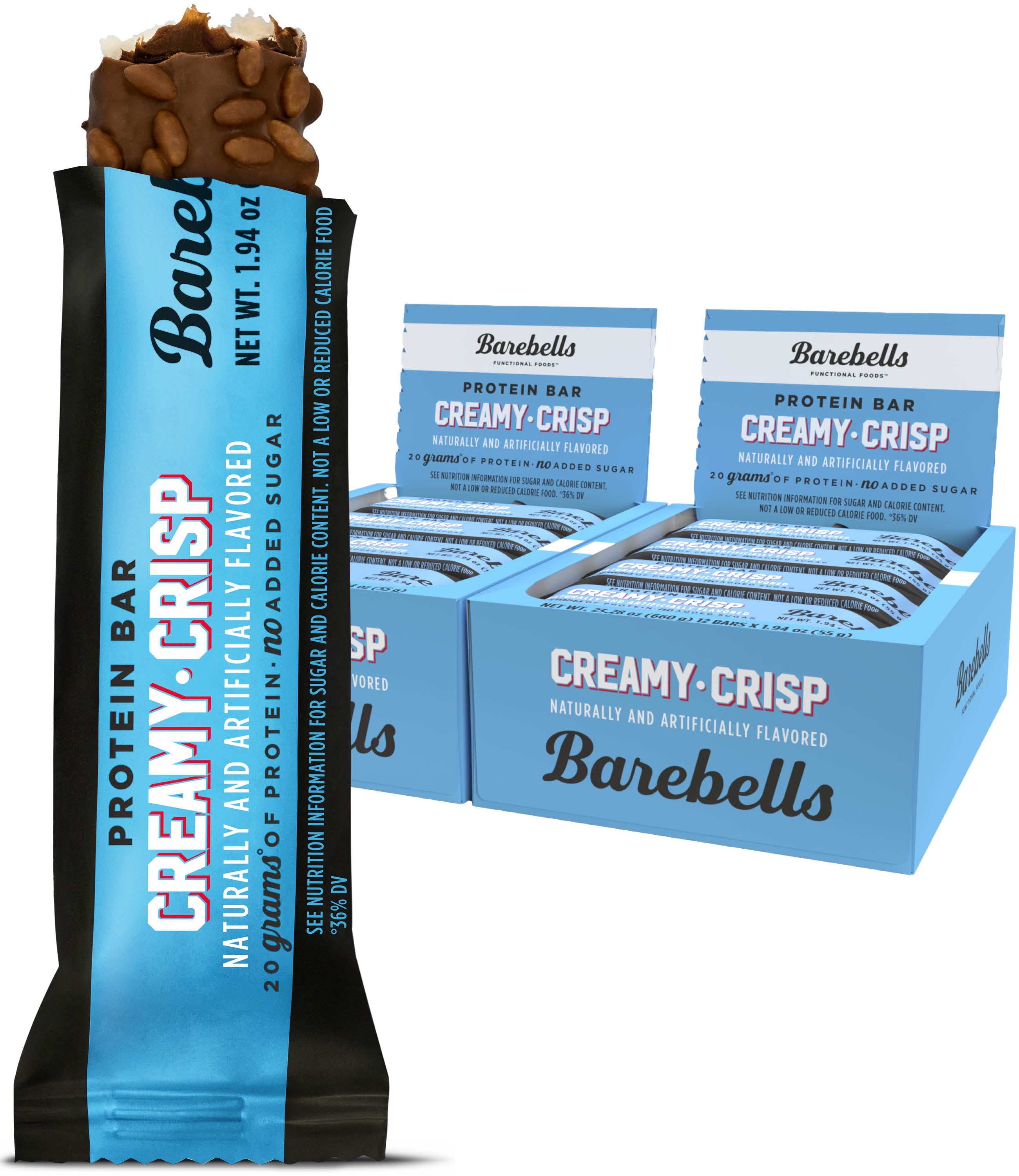 Barebells Protein Bars 20g High Protein 1.9oz Creamy Crisp 24 Count