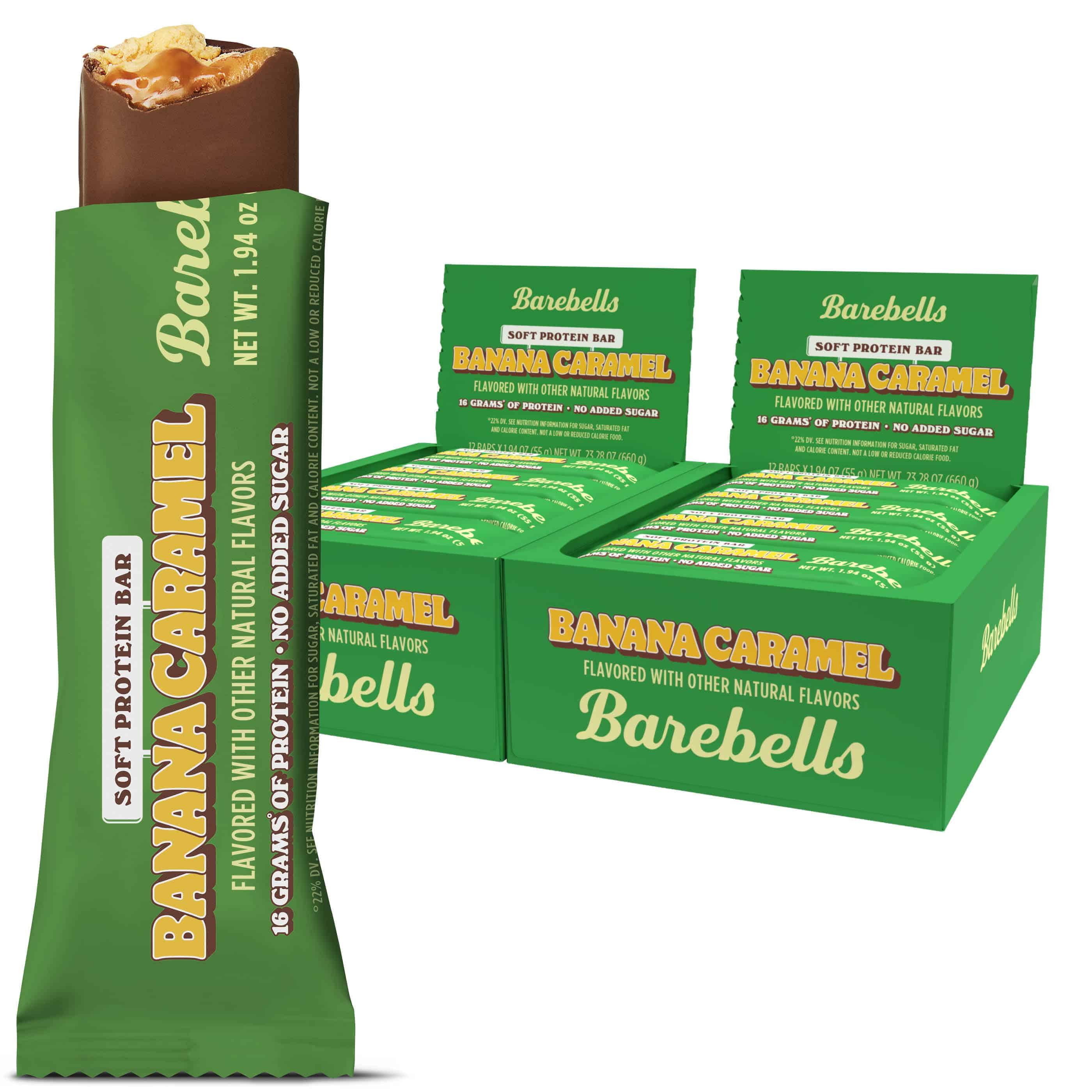 Barebells Soft Protein Bars 16g High Protein 1.9oz Banana Caramel 24 Count
