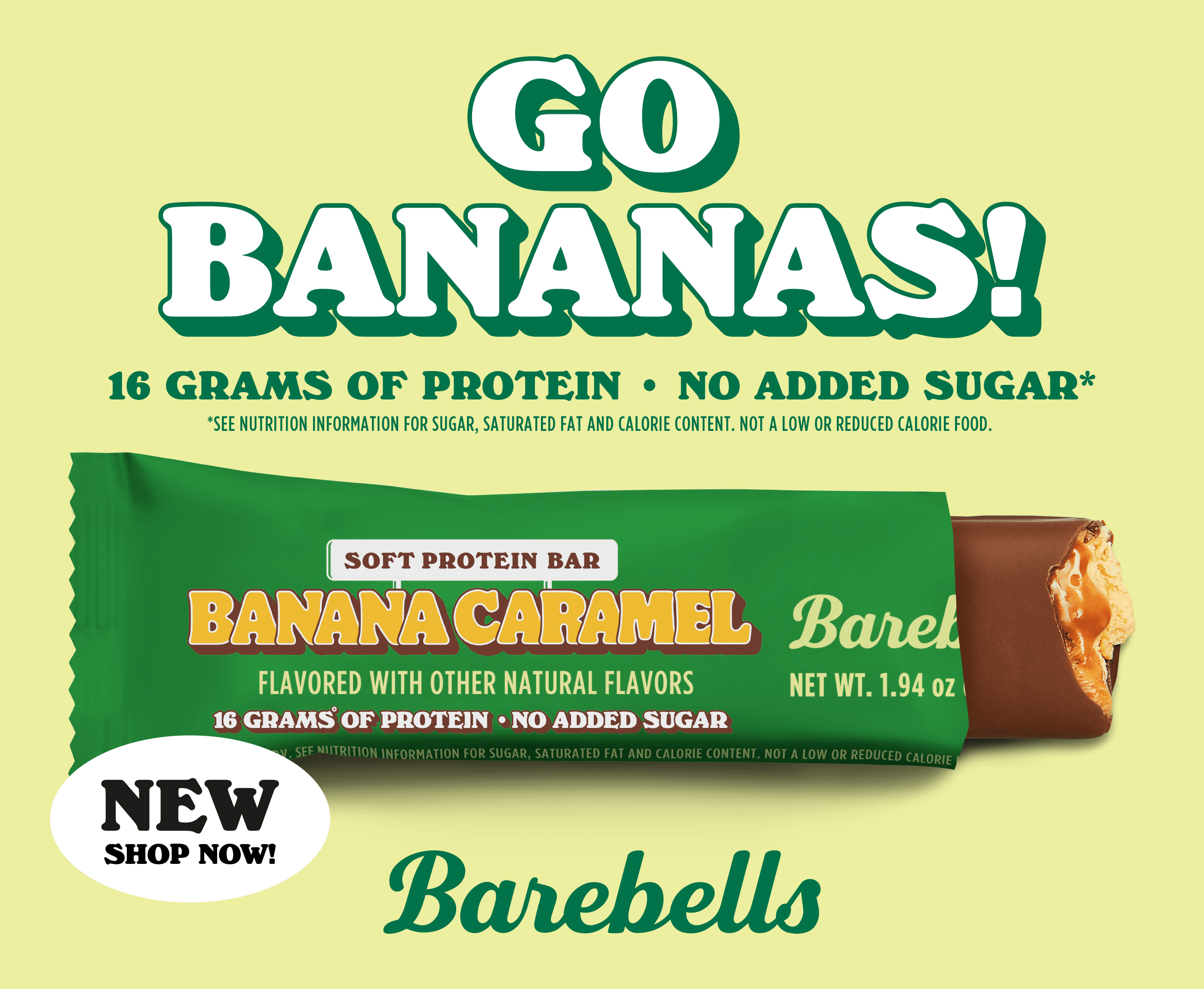 Barebells Soft Protein Bars 16g High Protein 1.9oz Banana Caramel 24 Count