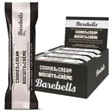 BAREBELLS COOKIES & CREAM PROTEIN BARS - PACK OF 12, 20G PROTEIN, LOW SUGAR - CHOCOLATE ON-THE-GO BAR