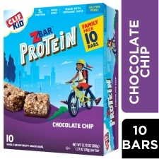 Zbar Organic Chocolate Chip Crispy Snack Bars with 5g Protein - Non-GMO & Gluten Free (10 Pack)
