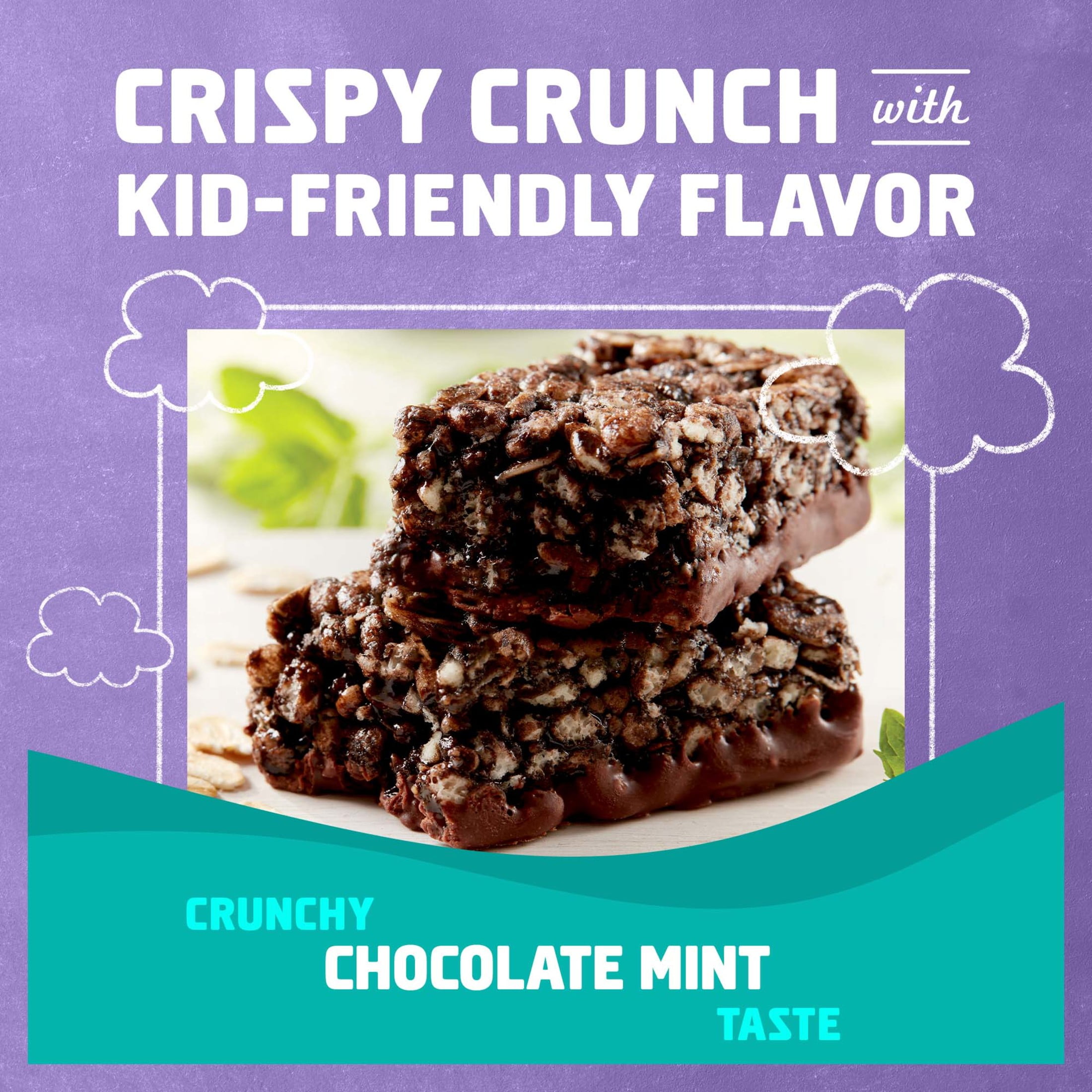 Zbar Protein Chocolate Mint Crispy Snack Bars with Organic Oats Non-GMO 5g Protein Gluten Free 5 Pack