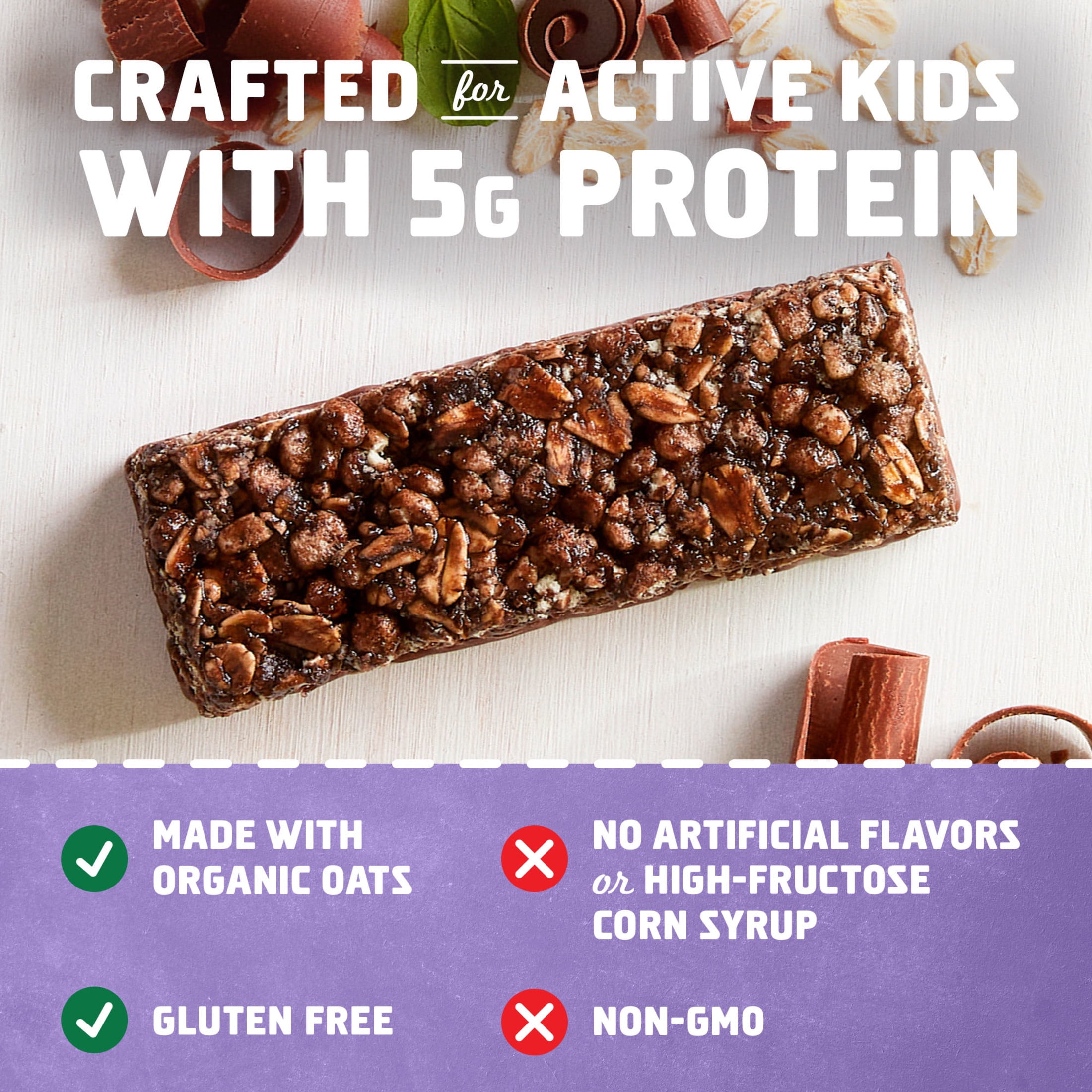 Zbar Protein Chocolate Mint Crispy Snack Bars with Organic Oats Non-GMO 5g Protein Gluten Free 5 Pack