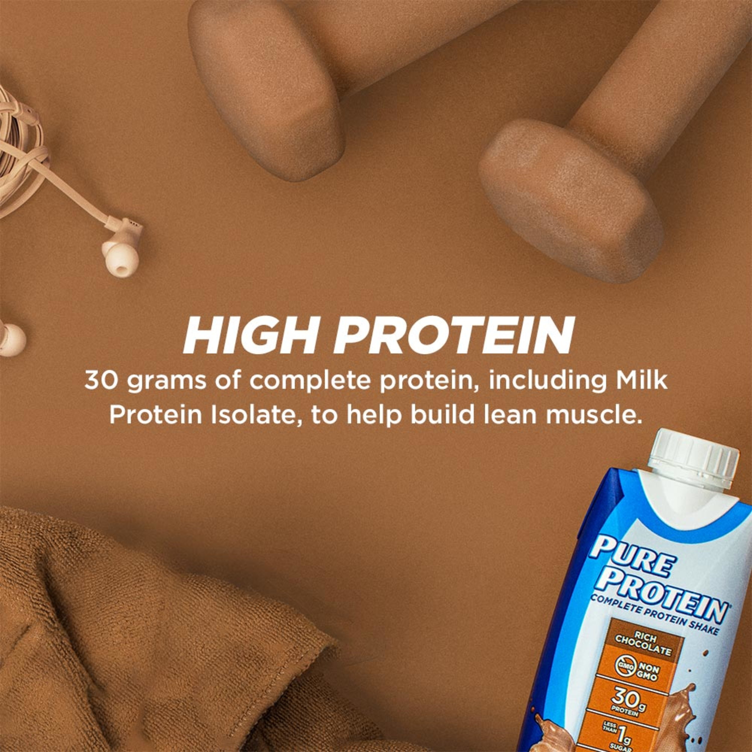 Pure Protein Shake Rich Chocolate 30g Protein Gluten Free 11 fl oz 4 Ct