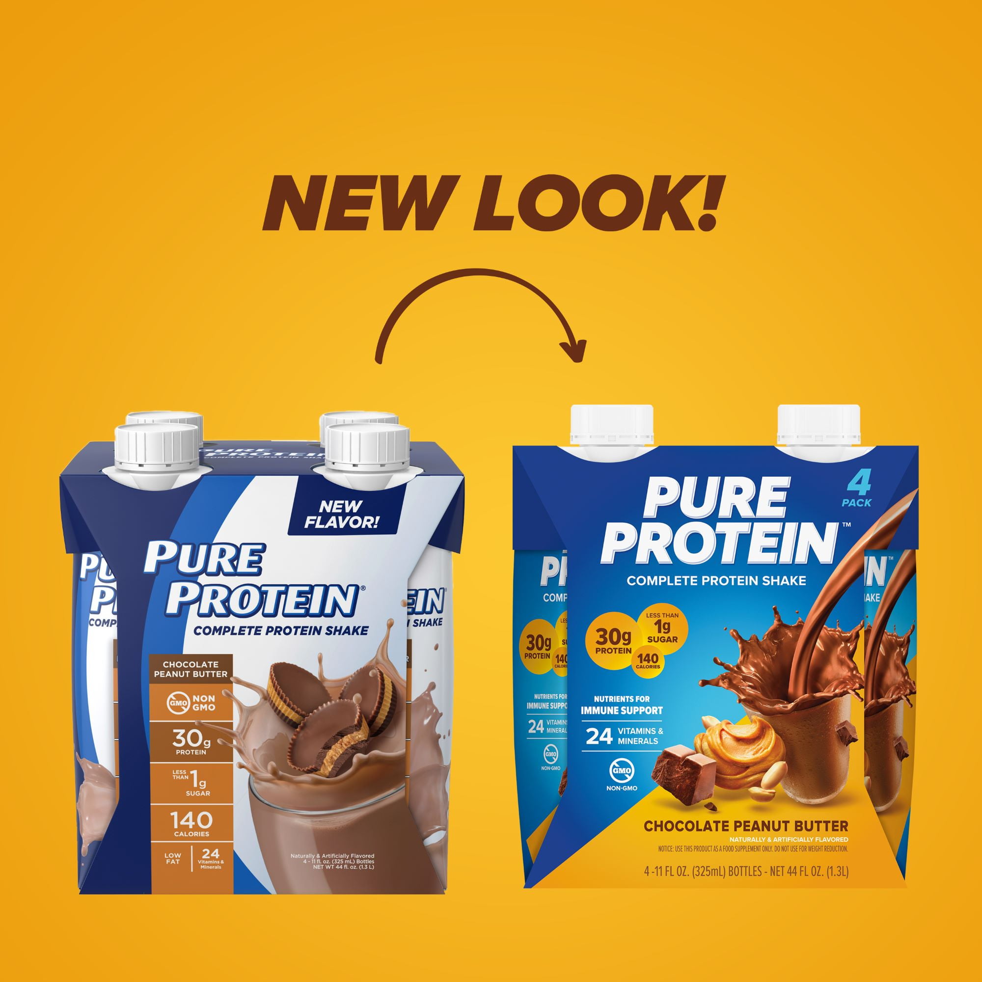 Pure Protein Chocolate Peanut Butter Protein Shake 11 fl oz 4 Ct