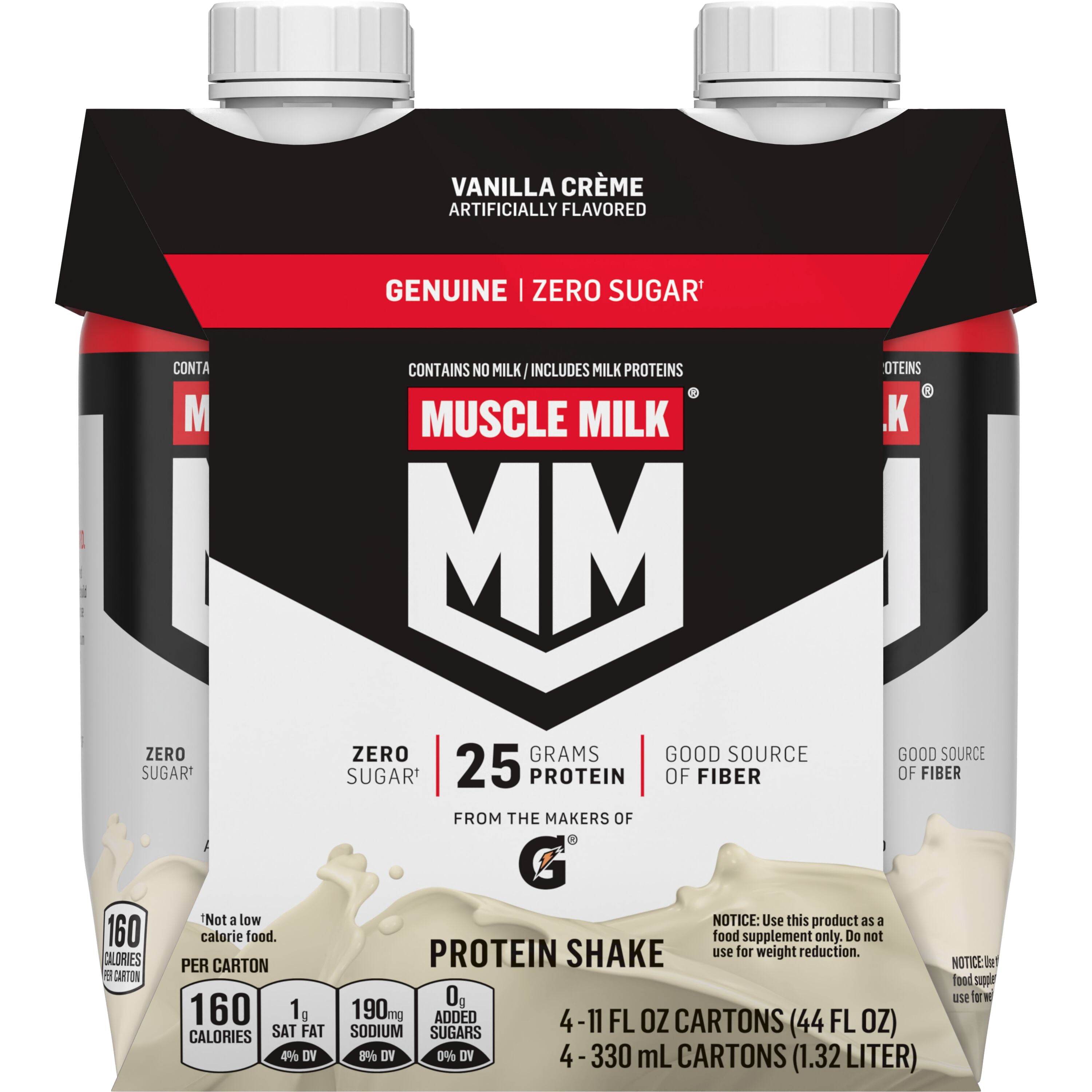Muscle Milk Vanilla Creme Protein Shake, 11 fl oz Carton Amerikasepetim 4 Pk