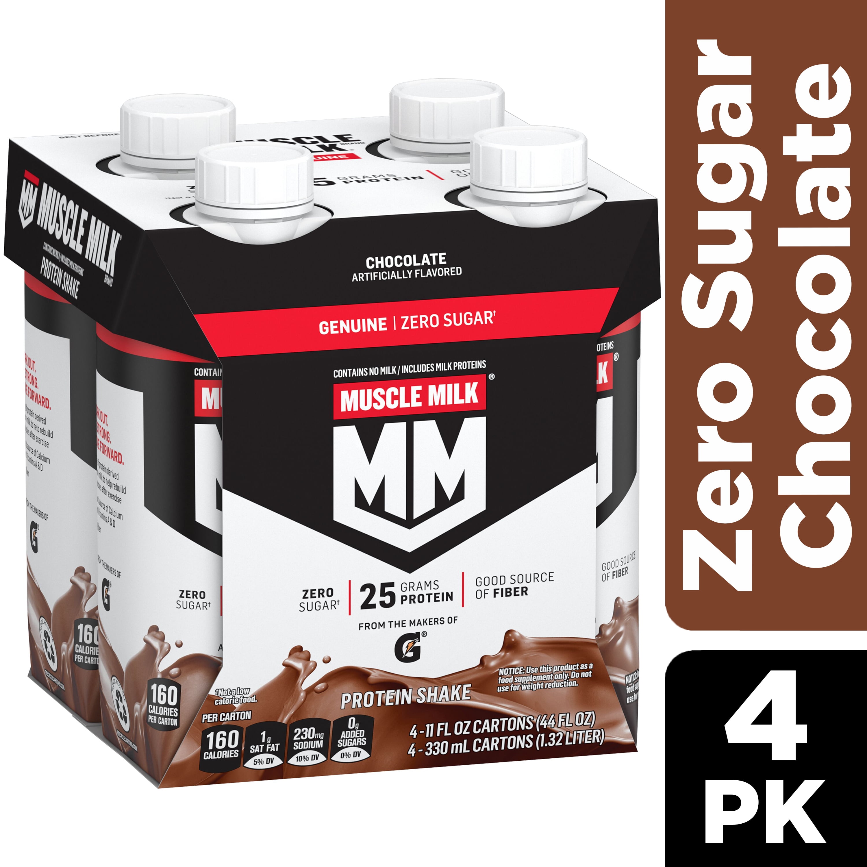 Muscle Milk Chocolate Protein Shake 11 fl oz Carton 4 Pack