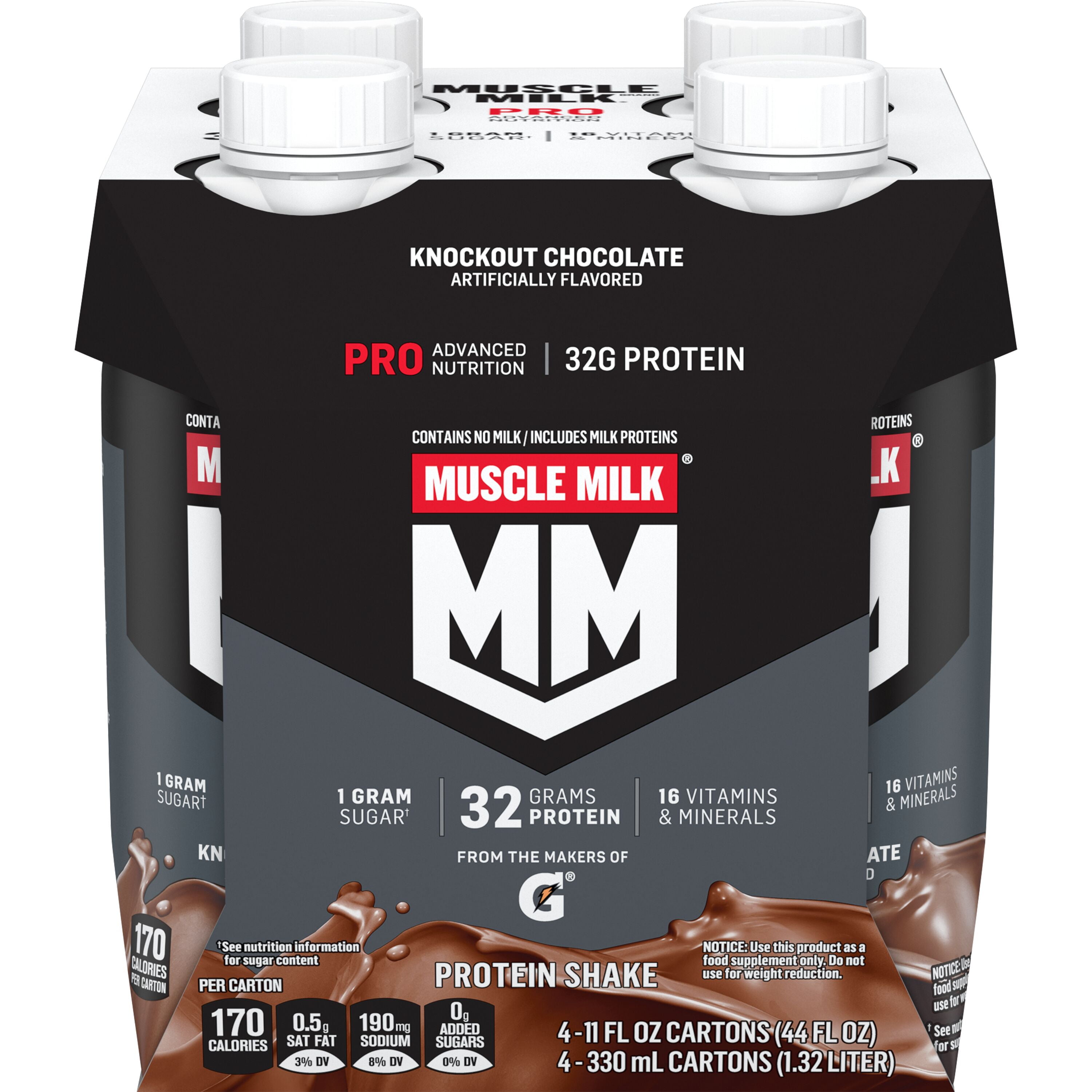 Muscle Milk Pro Advanced Nutrition Protein Shake Knockout Chocolate 11.16 fl oz Bottle