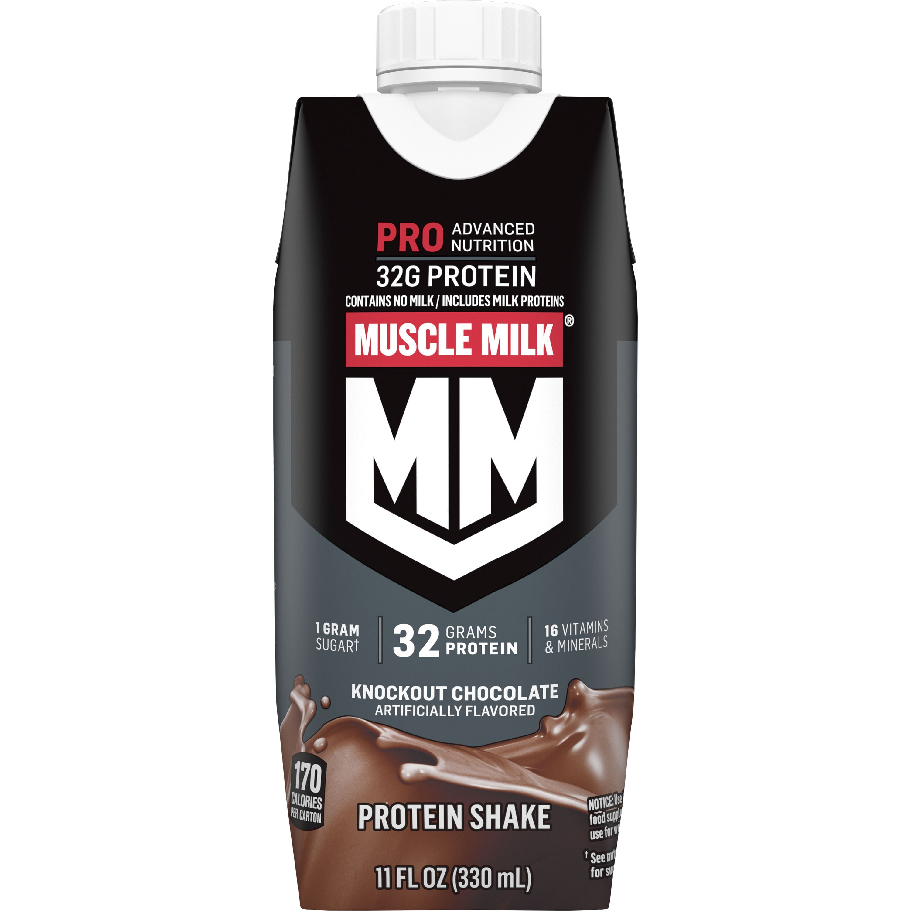 Muscle Milk Pro Advanced Nutrition Protein Shake Knockout Chocolate 11.16 fl oz Bottle