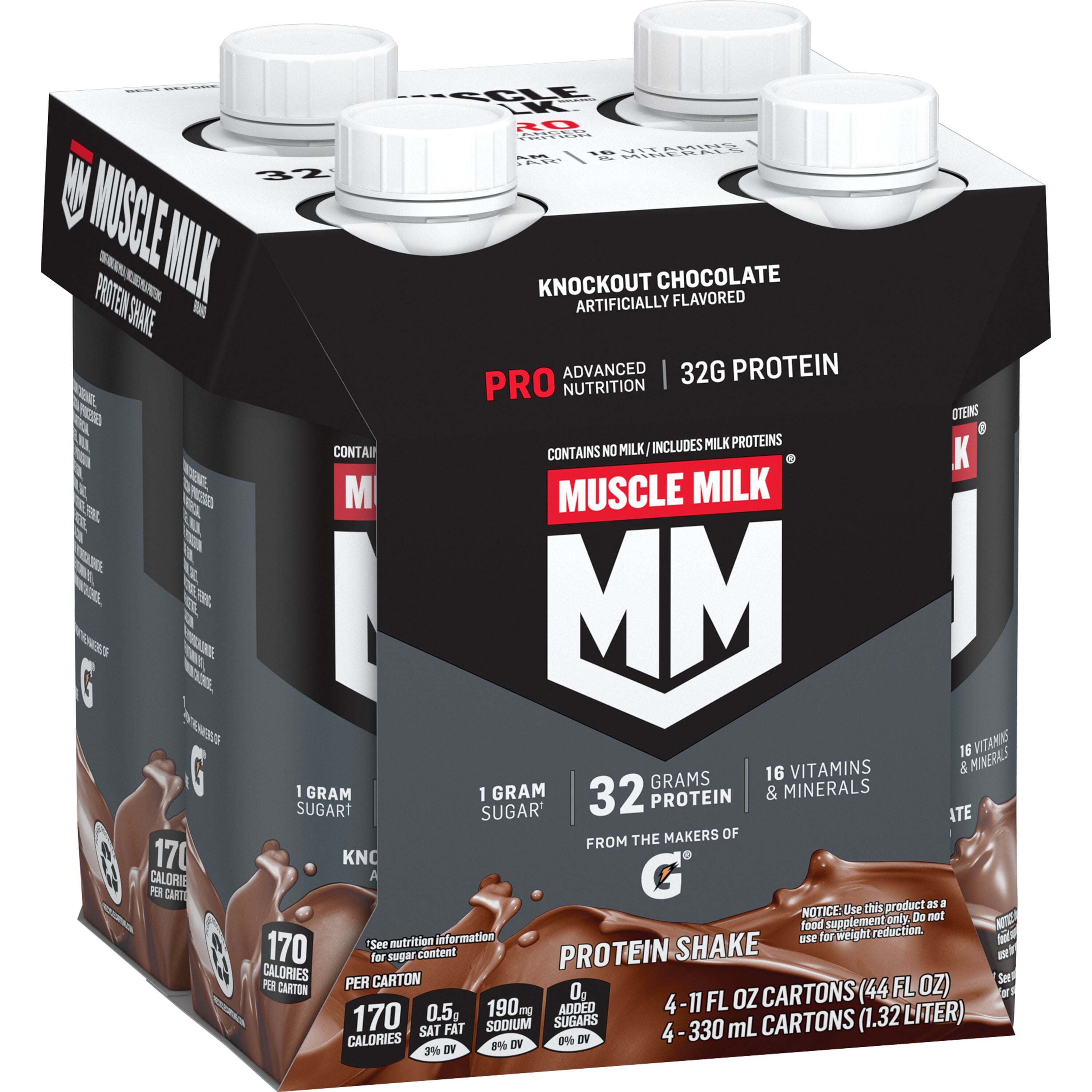 Muscle Milk Pro Advanced Nutrition Protein Shake Knockout Chocolate 11.16 fl oz Bottle