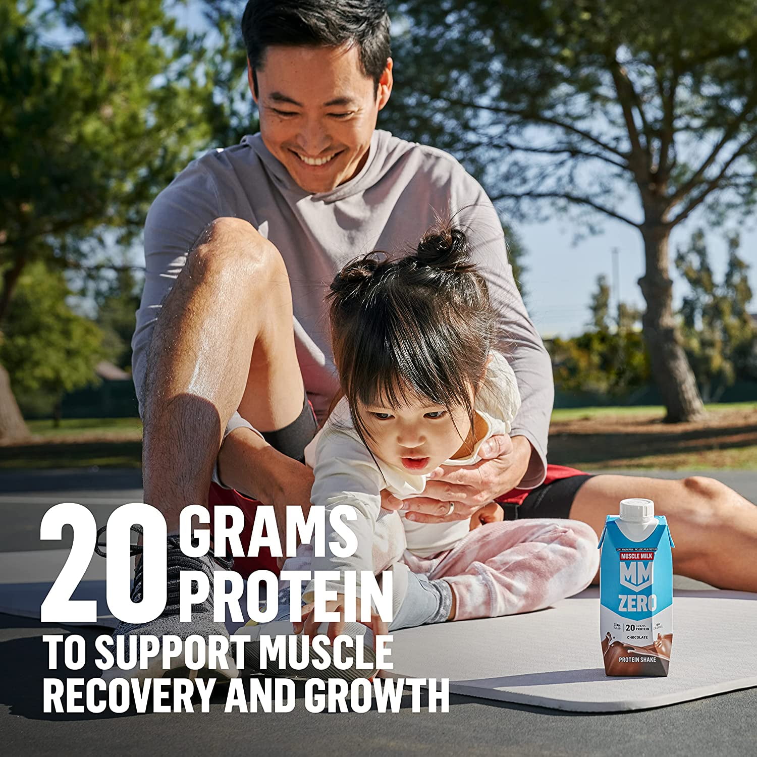 Muscle Milk Zero Vanilla Creme Protein Shake, 11.16 Fl Oz Bottle, 4 Pack - 20g Protein, Zero Sugar,