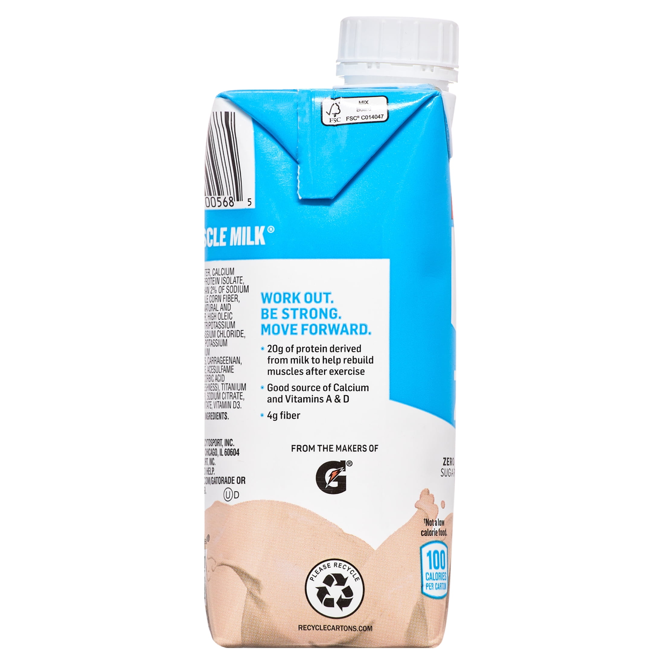 Muscle Milk Zero Vanilla Creme Protein Shake, 11.16 Fl Oz Bottle, 4 Pack - 20g Protein, Zero Sugar,