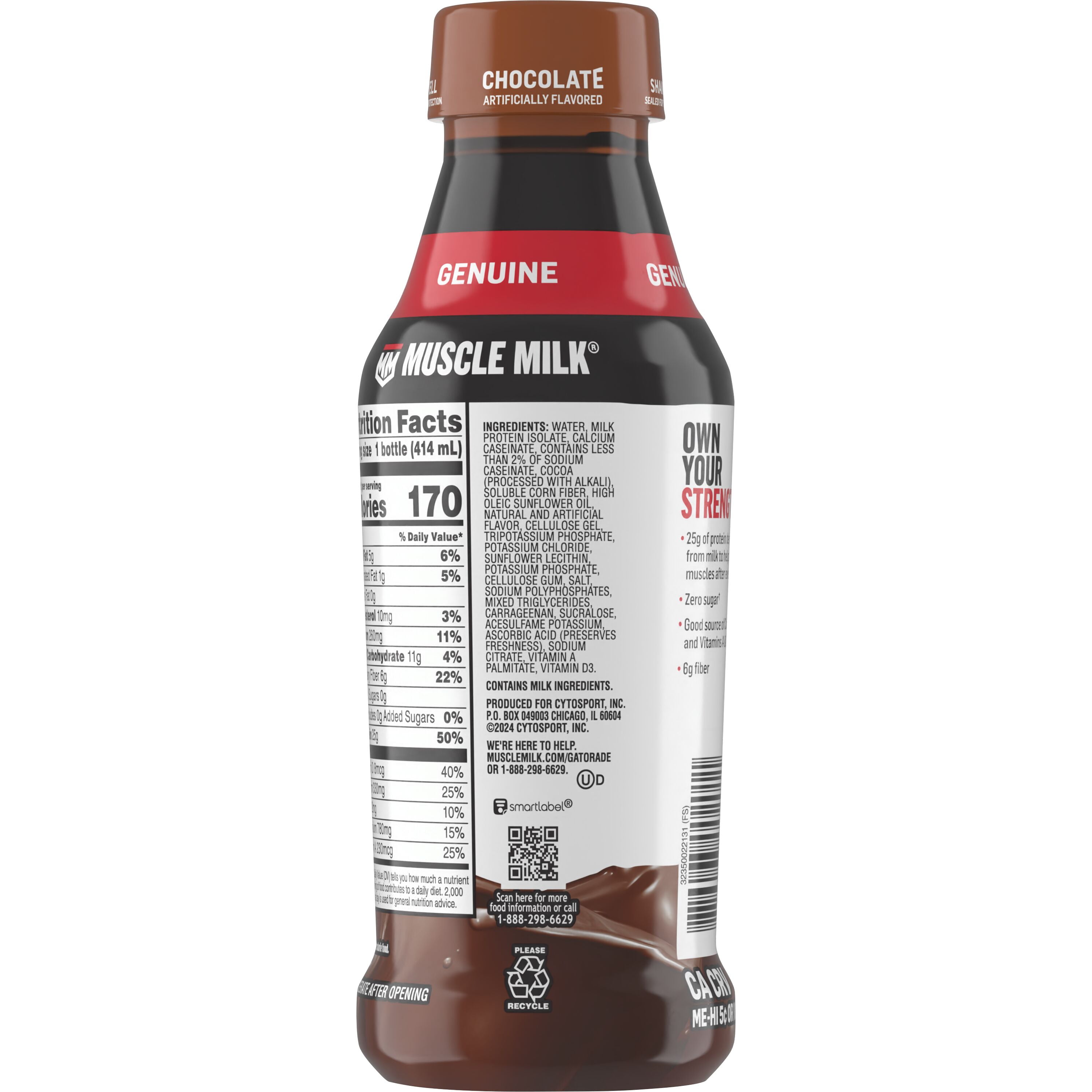 Muscle Milk Genuine Chocolate Protein Shake 14 fl oz Bottle 25g Protein