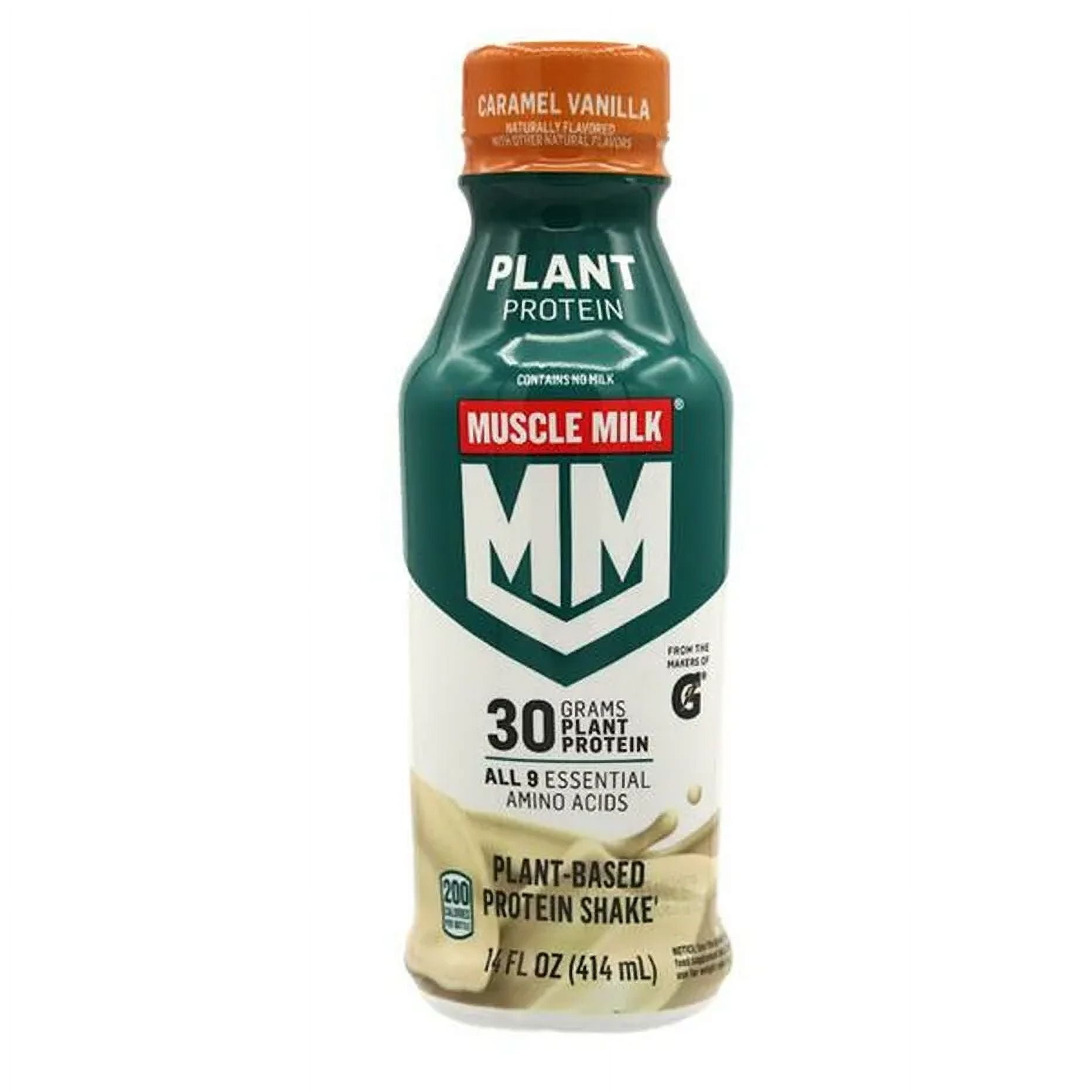 Muscle Milk Plant Protein Caramel Vanilla 30G Protein 14 Oz Bottle