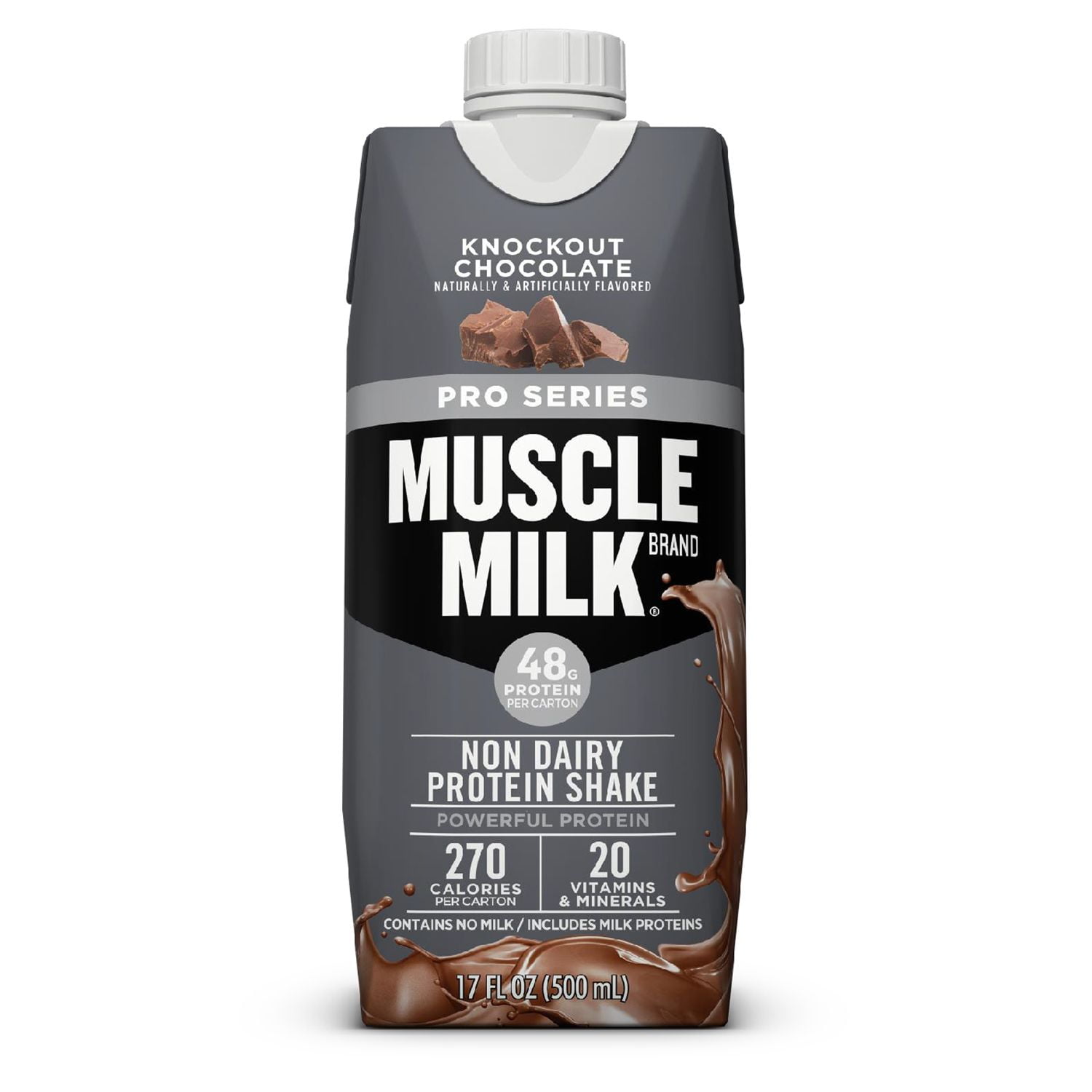Muscle Milk Pro Series Knockout Chocolate Protein Shake 40g Protein 14 Fl Oz 12 Ct