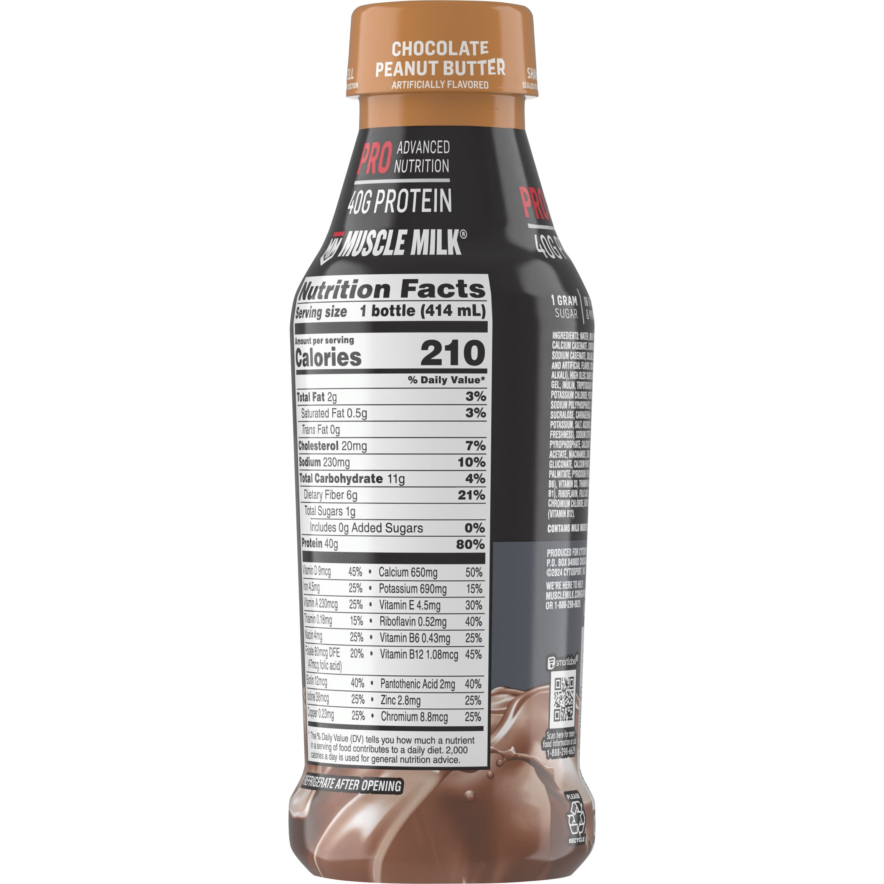 Muscle Milk Chocolate Peanut Butter Protein Shake - 14 fl oz Bottle