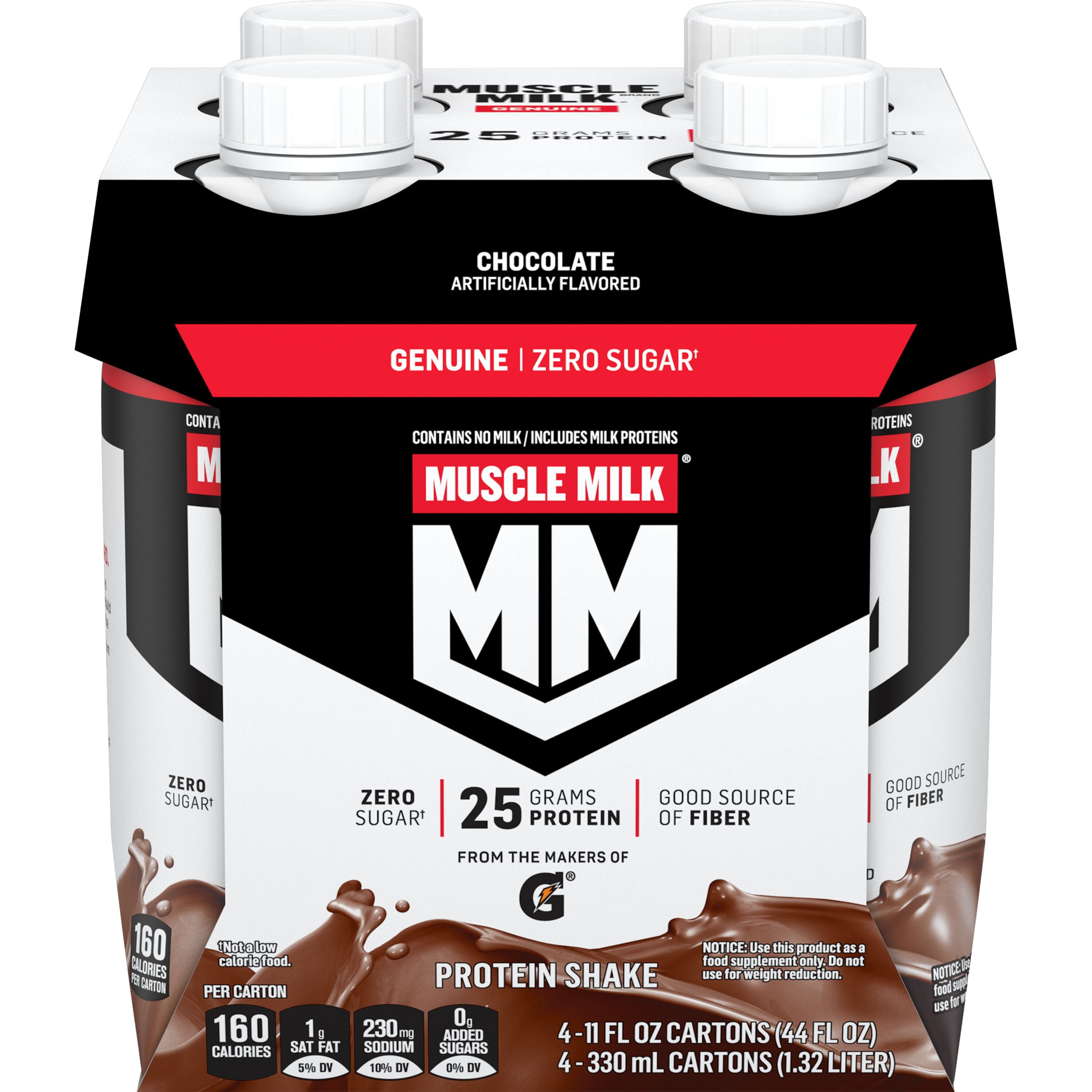 Muscle Milk Genuine Protein Shake 3-Pack Chocolate Flavor 44 fl oz