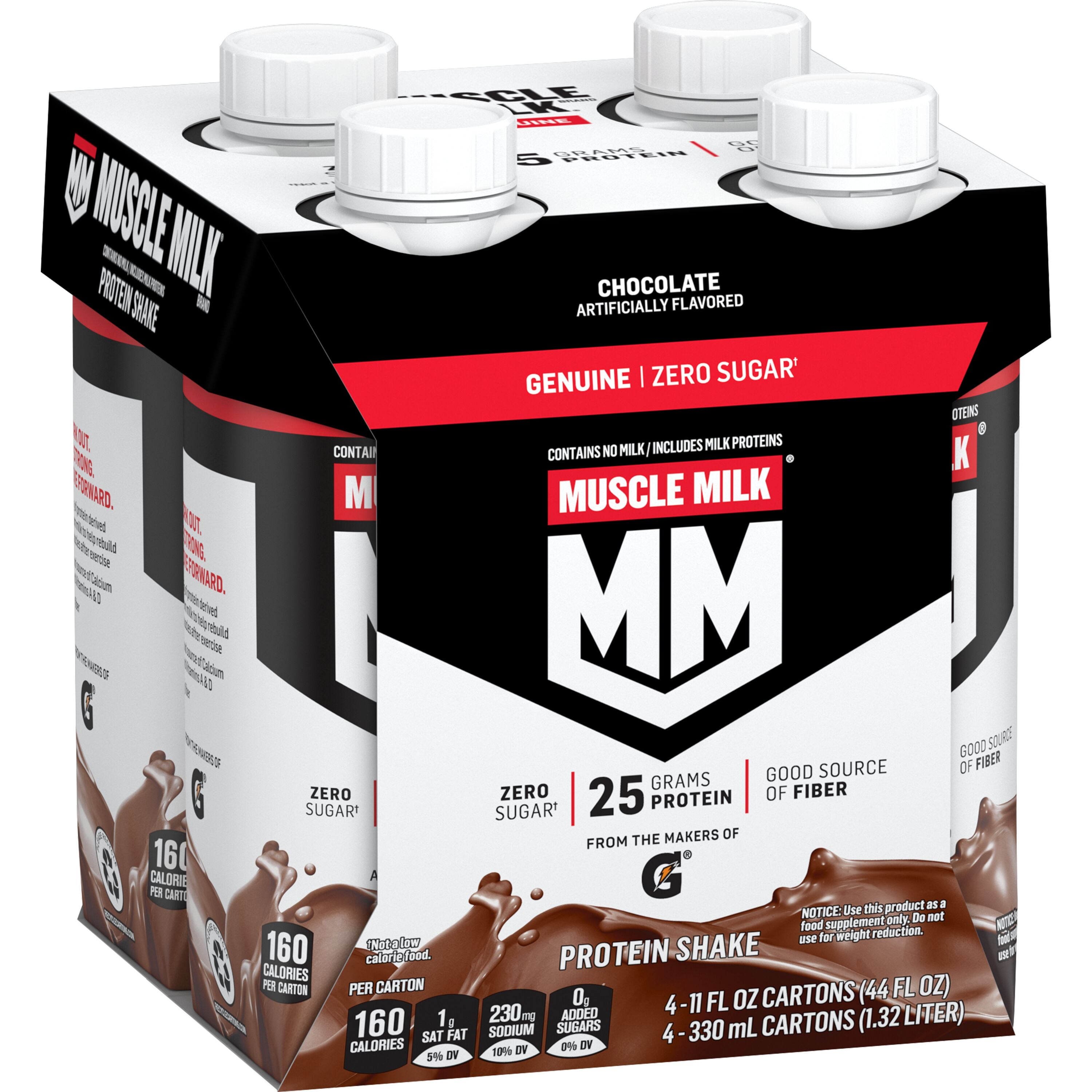 Muscle Milk Genuine Protein Shake 3-Pack Chocolate Flavor 44 fl oz