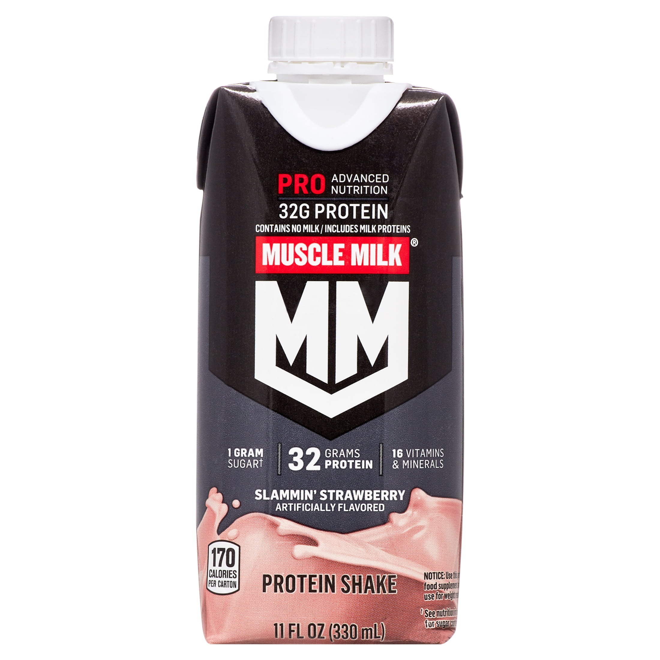 Muscle Milk Pro Series Strawberry Protein Shake 32g Protein 11 oz Cartons 4 Count