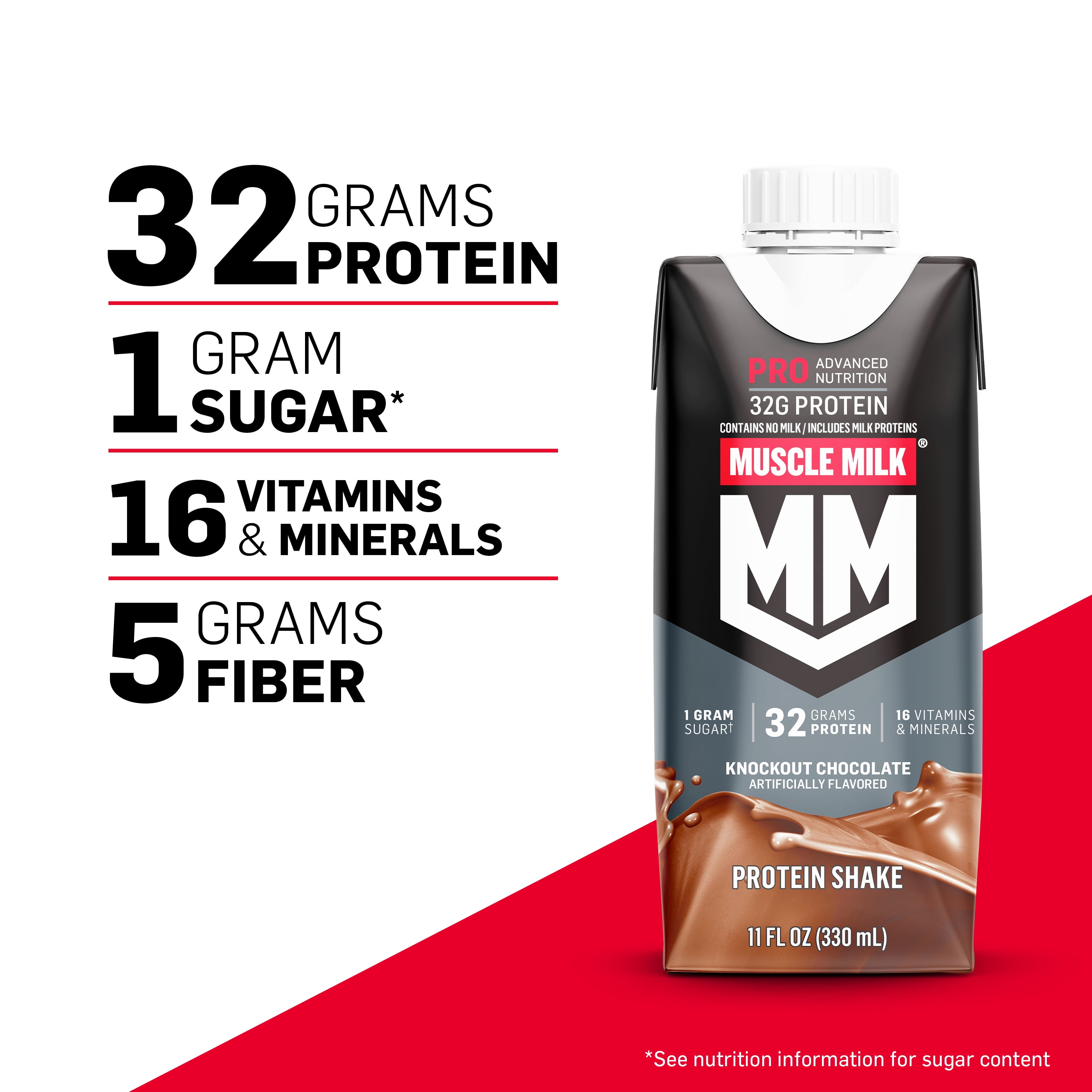Muscle Milk Pro Series Strawberry Protein Shake 32g Protein 11 oz Cartons 4 Count