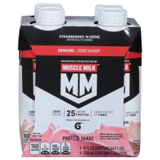 Muscle Milk Non-Dairy Protein Shakes 25g Strawberries N Creme 11 oz 4 pk Packaging may vary